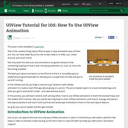 UIView Tutorial for iOS: How To Use UIView Animation