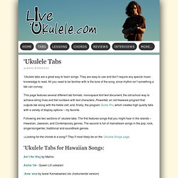 Ukulele Tabs For Rock, Pop, Hawaiian, and Jazz Songs