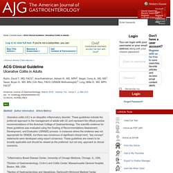 ACG Clinical Guideline: Ulcerative Colitis in Adults : American Journal of Gastroenterology