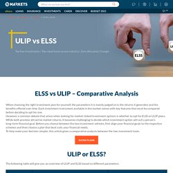 ULIP vs ELSS - Difference Between ULIP and ELSS