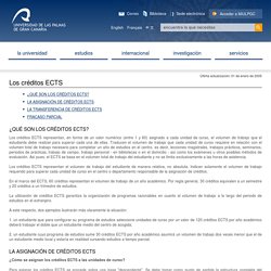 ULPGC - ECTS - Los créditos ECTS