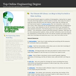 The Ultimate DIY Library: 100 Blogs to Help You Build or Make Anything - Top Online Engineering Degree