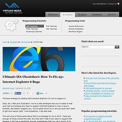 Ultimate IE6 Cheatsheet: How To Fix 25+ Internet Explorer 6 Bugs