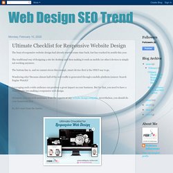 Web Design SEO Trend: Ultimate Checklist for Responsive Website Design