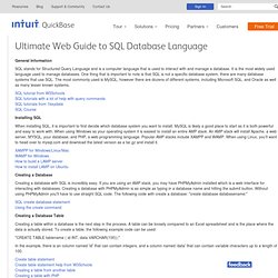 Ultimate Web Guide to SQL Database Language
