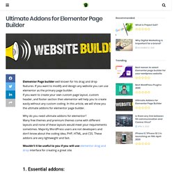 Ultimate Addon for Elementor Page Builder