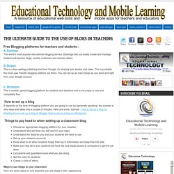Use of Blogs in Teaching