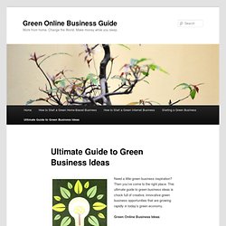 Ultimate Guide to Green Business Ideas