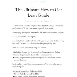 » The Ultimate How to Get Lean Guide
