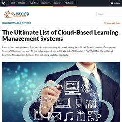 The Ultimate List of Cloud-Based Learning Management Systems - eLearning Industry