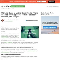 The Ultimate Guide to Mobile Social Media