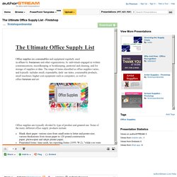 The Ultimate Office Supply List - Firstshop