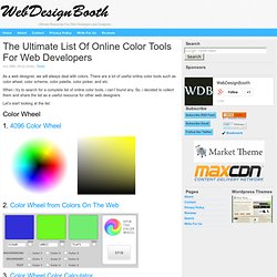 The Ultimate List Of Online Color Tools For Web Developers