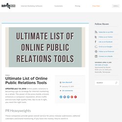 Ultimate list of online public relations tools