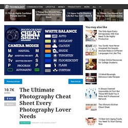 The Ultimate Photography Cheat Sheet Every Photography Lover Needs