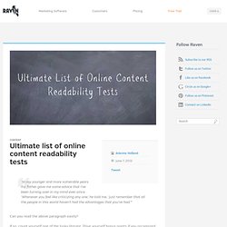 Ultimate list of online content readability tests