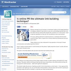 Link-building techniques with online PR