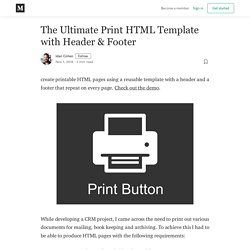 The Ultimate Print HTML Template with Header & Footer