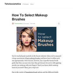 How To Select Makeup Brushes. Tsholo’s ultimate guide for your…