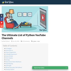 The Ultimate List of Python YouTube Channels