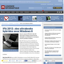 IFA 2012 : des ultrabooks hybrides sous Windows 8
