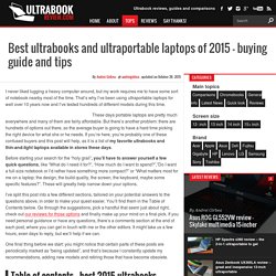 Best ultrabooks and ultraportable laptops of 2015 - buying guide and tips