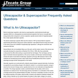 Ultracapacitor & Supercapacitor Frequently Asked Questions - Tecate Group