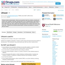 Ultracet: Indications, Side Effects, Warnings