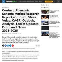 Contact Ultrasonic Sensors Market Research Report with Size, Share, Value, CAGR, Outlook, Analysis, Latest Updates, Data, and News 2021-2026