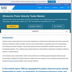 Ultrasonic Pulse Velocity Tester Market: Industry Analysis, Size, Share, Trends and Forecast to 2027