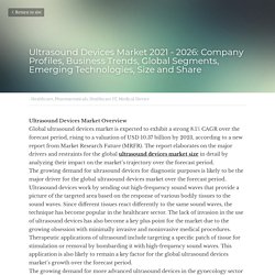 Ultrasound Devices Market 2021 - 2026: Company Profiles...