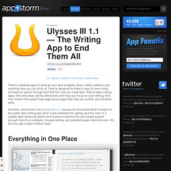 Ulysses III 1.1 — The Writing App to End Them All