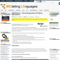 UML2Python - Full code generator for Python Applications