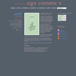 éditions ego comme x