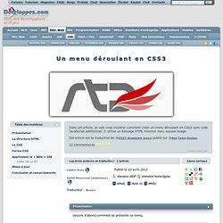 Un menu déroulant en CSS3