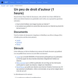 Un peu de droit d'auteur (1 heure)