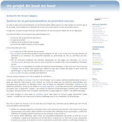 Un projet de bout en bout » Scrum - Gestion de la personnalisation et première version