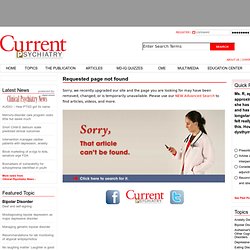 Welcome — Current Psychiatry Online