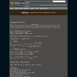 SKIN, unbelievable Tabs, Lyrics, Chords for Guitar