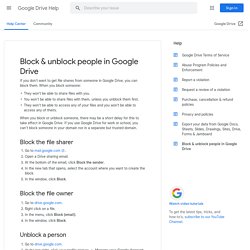 Block & unblock people in Google Drive - Computer - Google Drive Help
