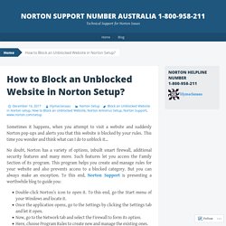 How to Block an Unblocked Website in Norton Setup?