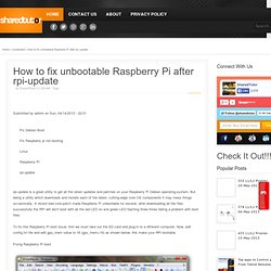 How to fix unbootable Raspberry Pi after rpi-update