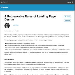 5 Unbreakable Rules of Landing Page Design