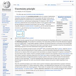 Uncertainty principle (wikipedia)