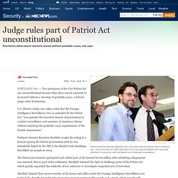 Part of Patriot Act ruled unconstitutional - US news - Security