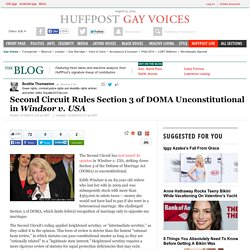 Second Circuit Rules Section 3 of DOMA Unconstitutional in <i>Windsor v. USA</i> 