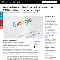 Google likely shifted undecided voters in 2018 election, researcher says