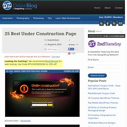 25 Best Under Construction Page at DzineBlog