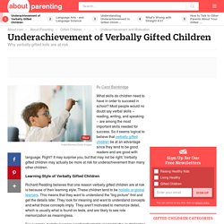Underachievement of Verbally Gifted Children