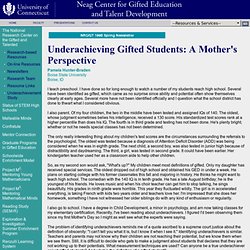 NRC/GT—Spring '98 Newsletter-Underachieving Gifted Students: A Mother's Perspective